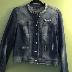 INC Denim Rhinestone Jacket NWOT